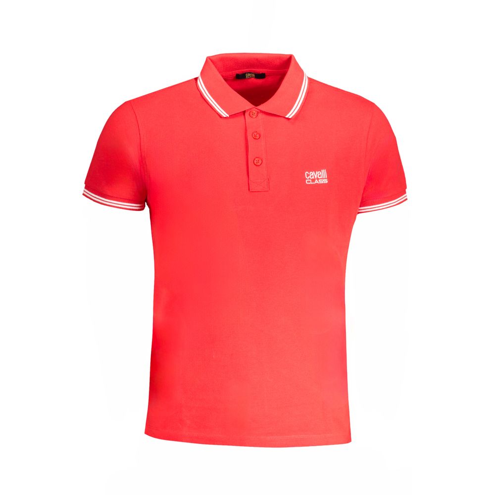 Rotes Poloshirt aus Baumwolle von Cavalli Class
