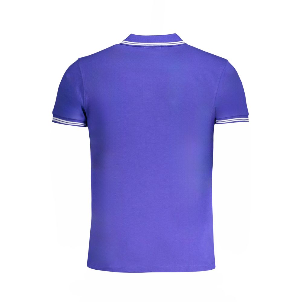 Tricou polo Cavalli Class albastru din bumbac