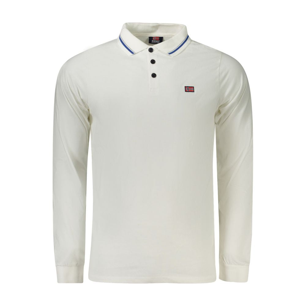 Tricou polo bărbătesc Norway 1963 din bumbac alb