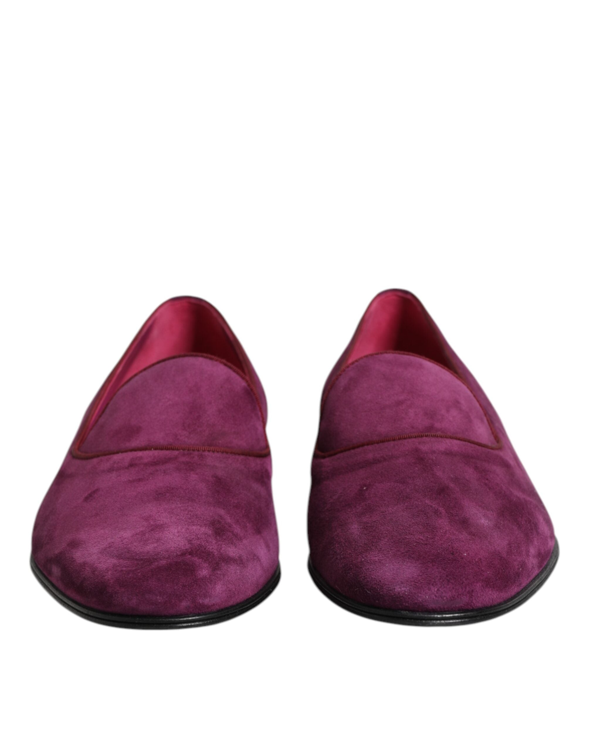 Dolce &amp; Gabbana – Lilafarbene Slipper aus Samt, formelle Schuhe