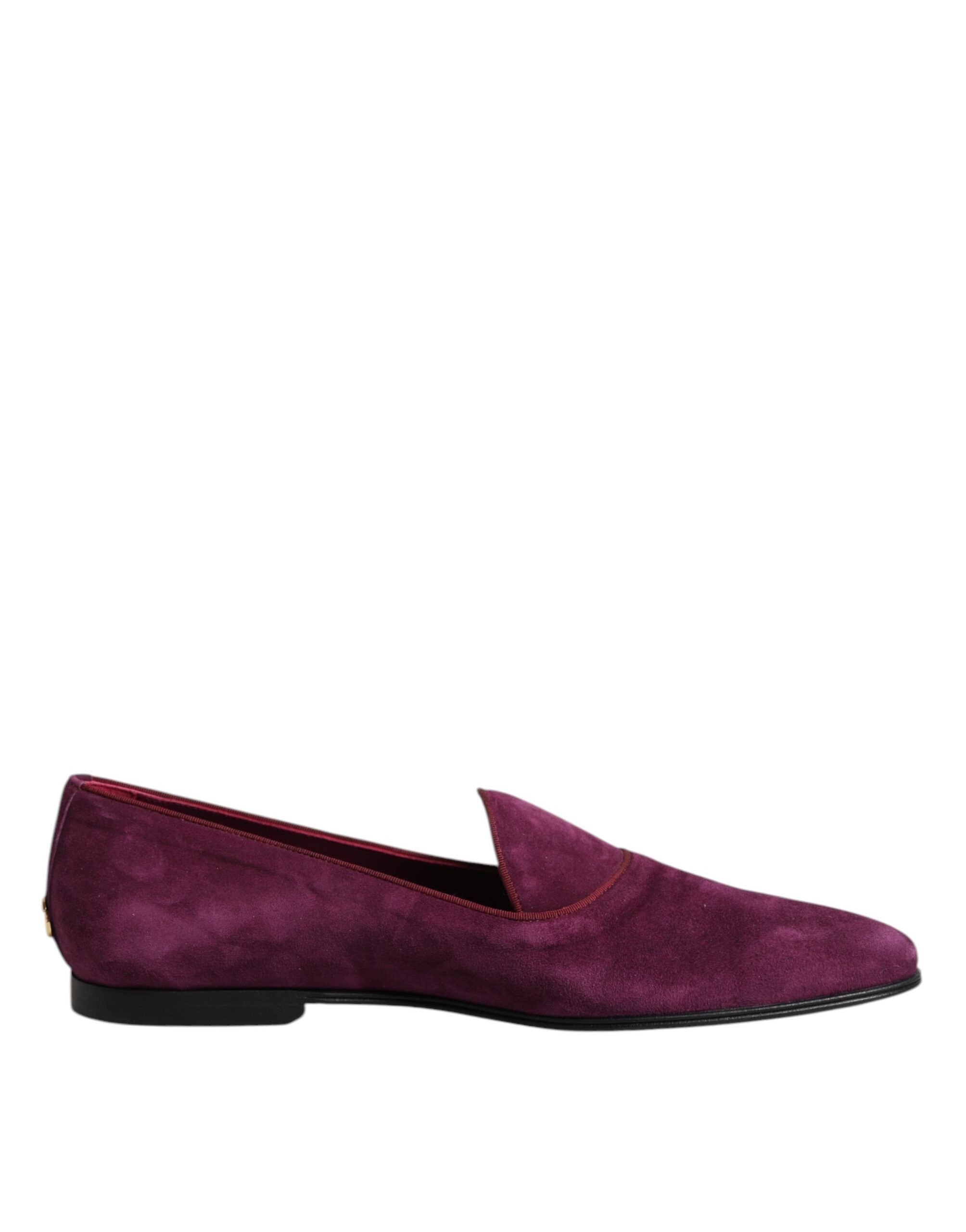 Dolce &amp; Gabbana – Lilafarbene Slipper aus Samt, formelle Schuhe