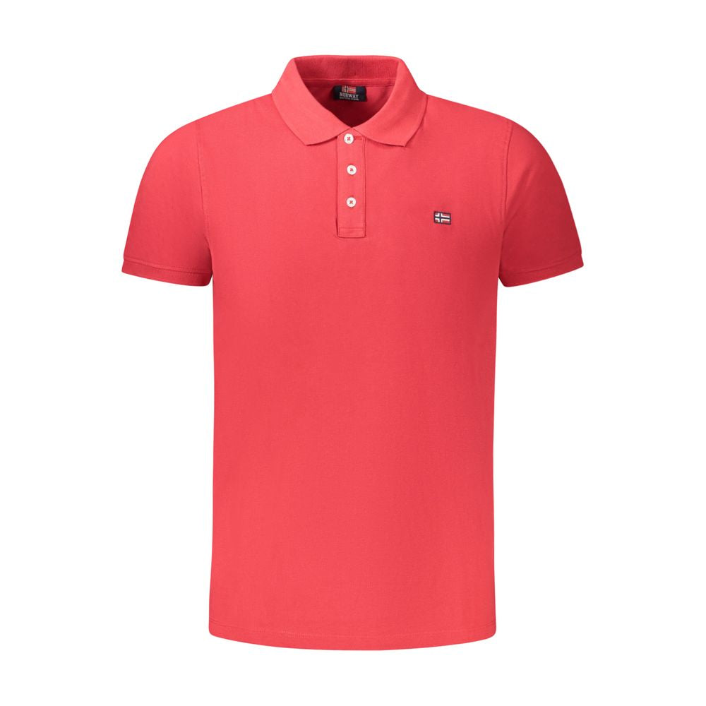 Tricou polo roșu din bumbac Norvegia 1963