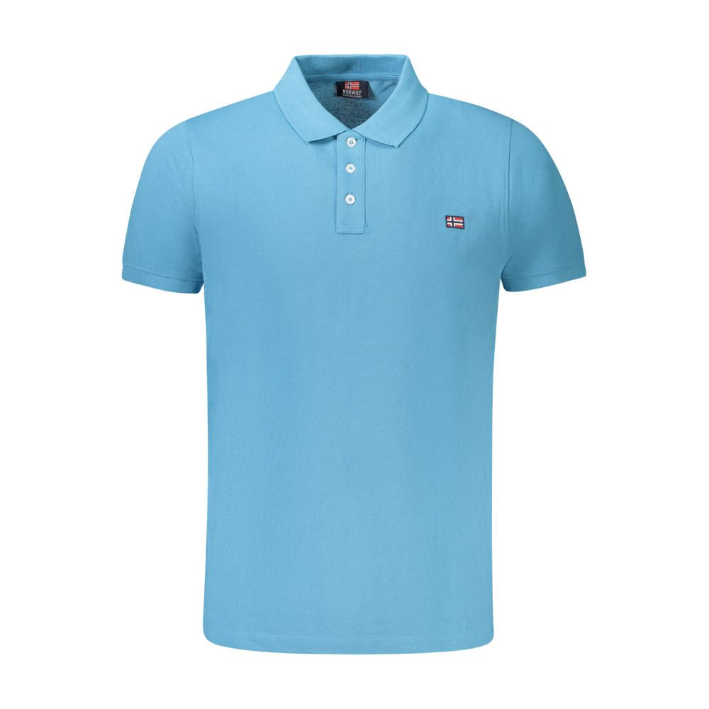 Norwegen 1963 Hellblaues Poloshirt aus Baumwolle für Herren