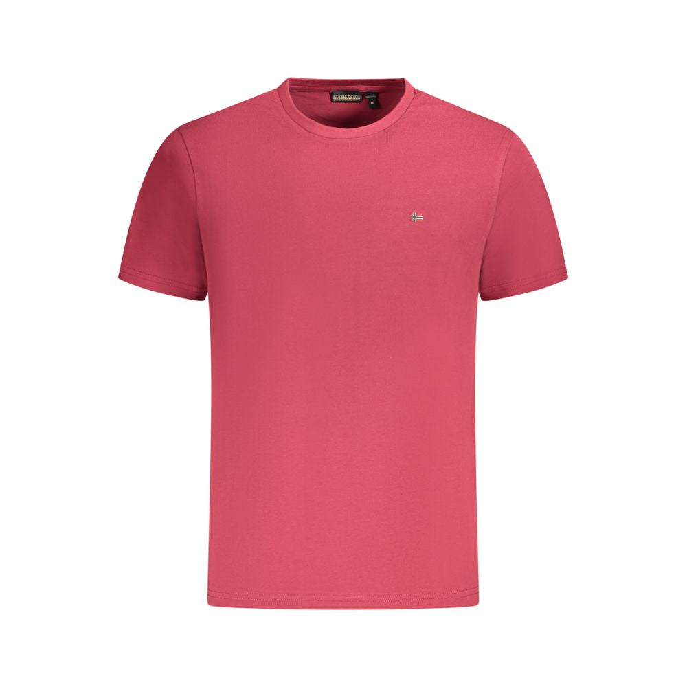Napapijri Rotes Herren-T-Shirt aus Baumwolle