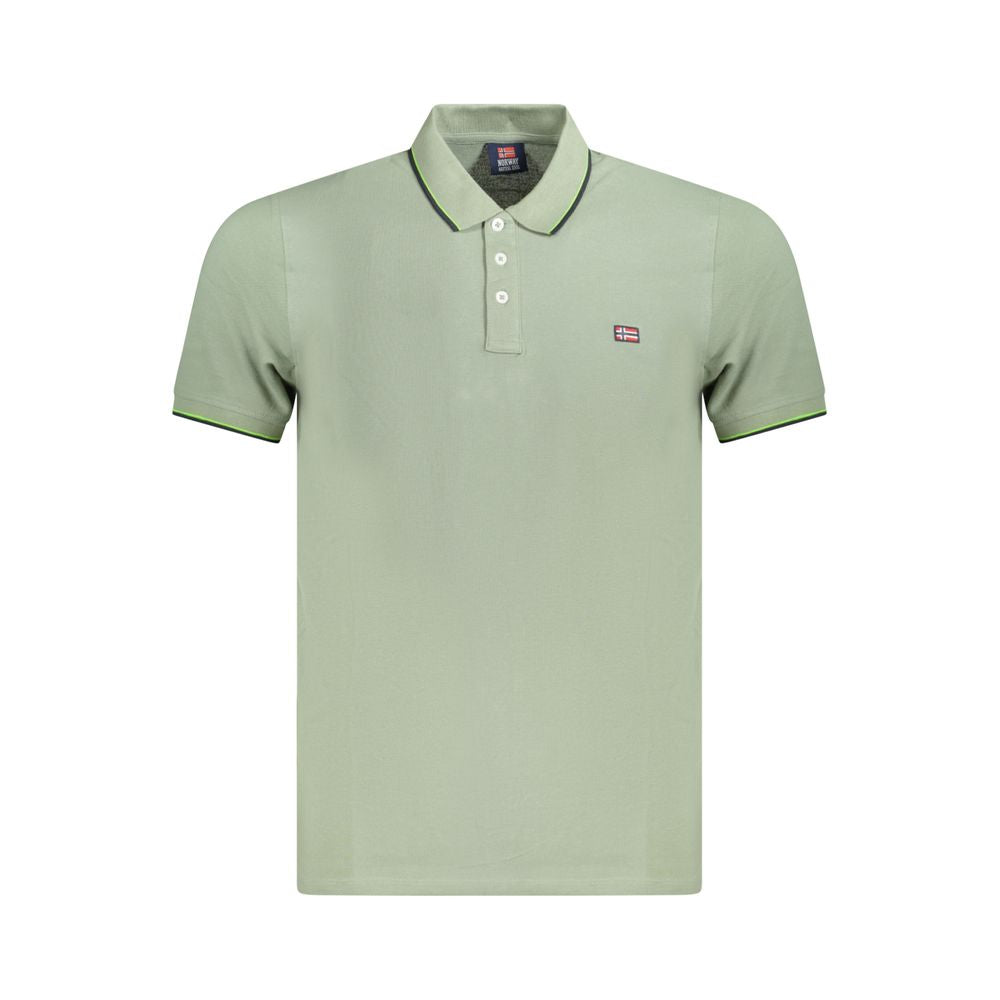 Norwegen 1963 Grünes Poloshirt aus Baumwolle für Herren