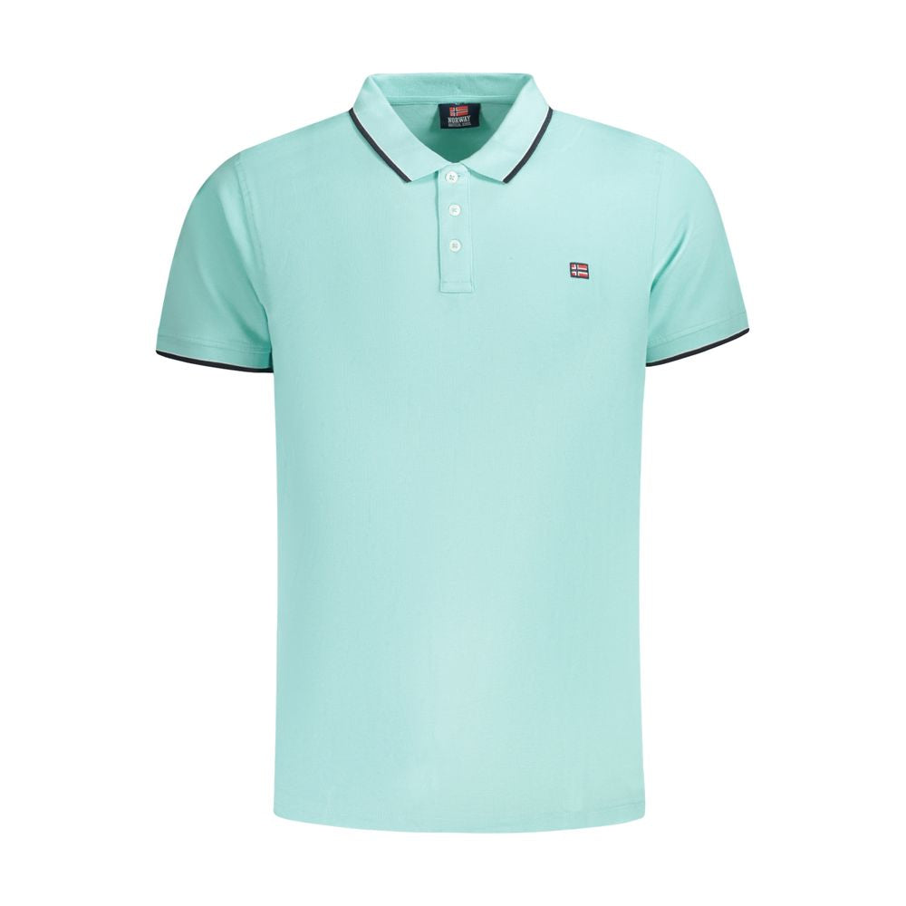 Norwegen 1963 Hellblaues Poloshirt aus Baumwolle für Herren