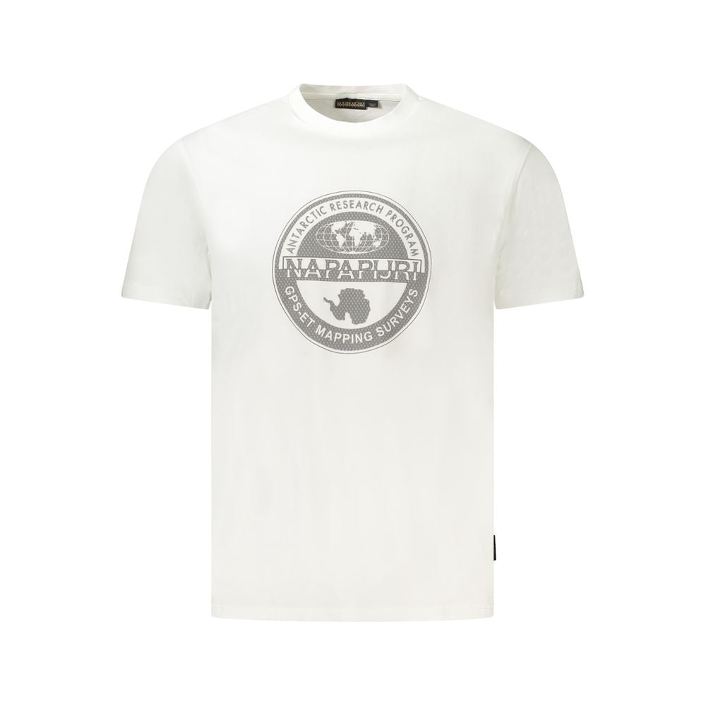 Napapijri Weißes Herren-T-Shirt aus Baumwolle