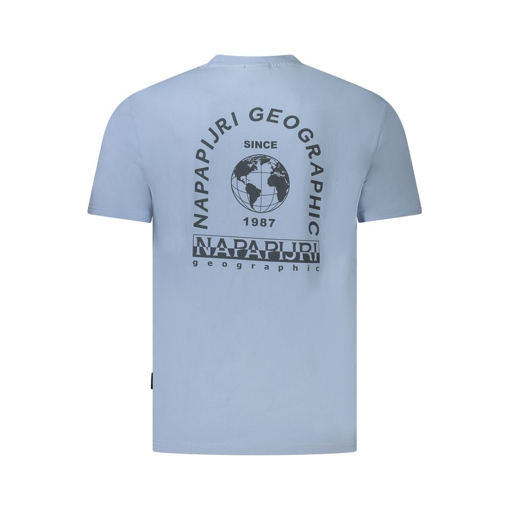 Napapijri Hellblaues Herren-T-Shirt aus Baumwolle