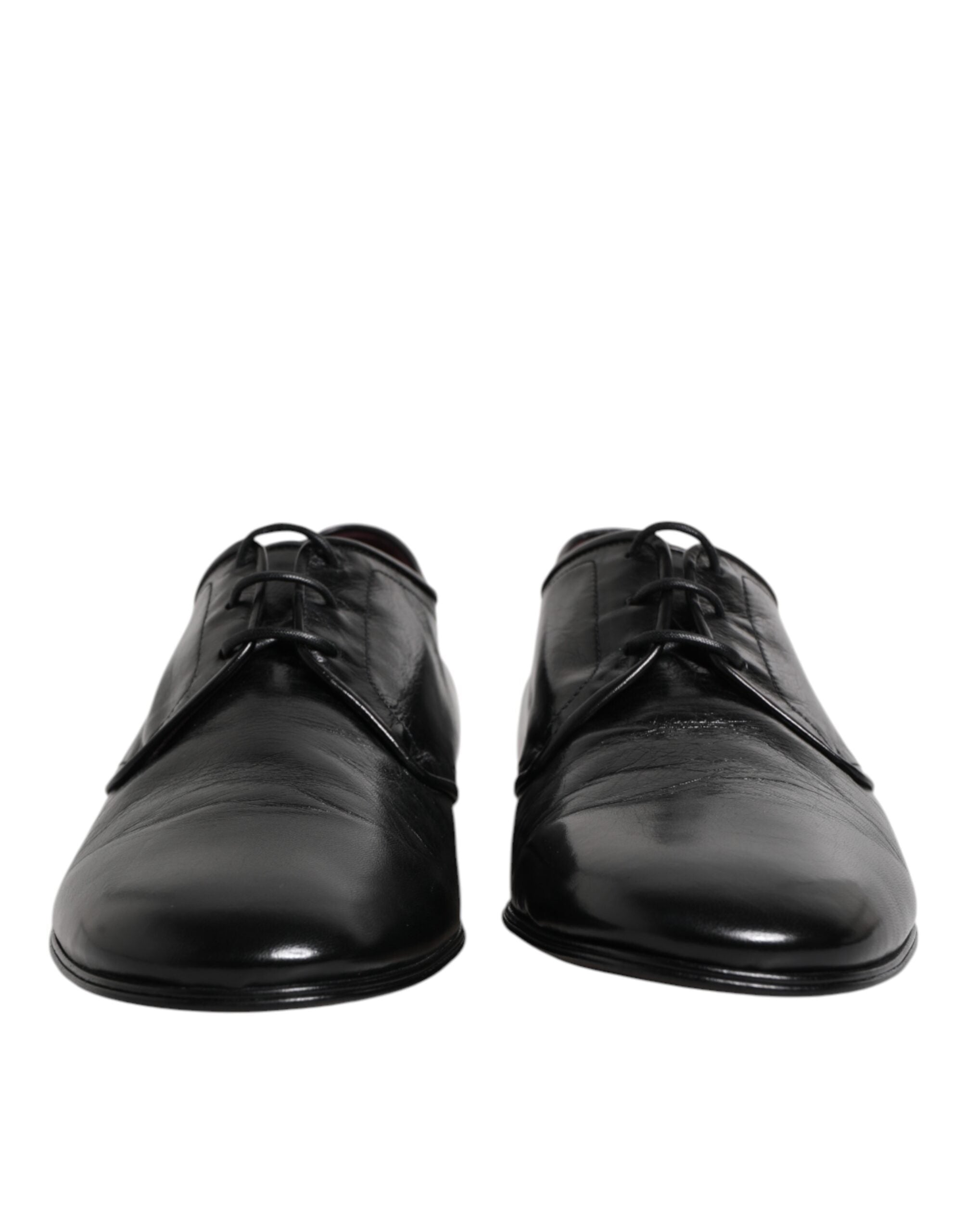 Dolce &amp; Gabbana – Derby-Schuhe aus schwarzem Leder mit Schnürung