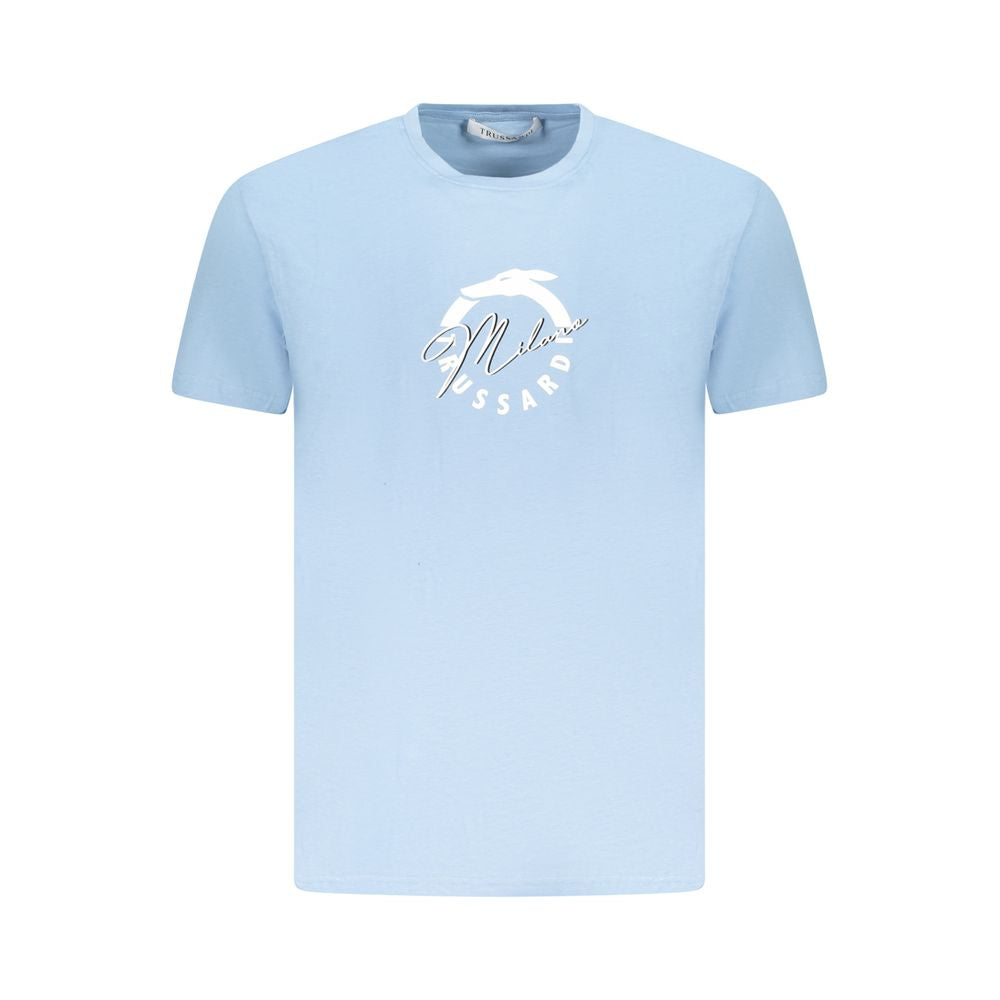 Trussardi Hellblaues Herren-T-Shirt aus Baumwolle