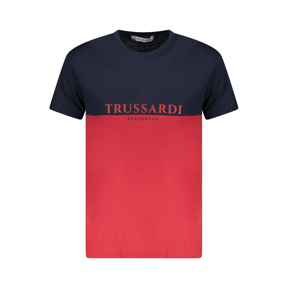 Trussardi Rotes Herren-T-Shirt aus Baumwolle
