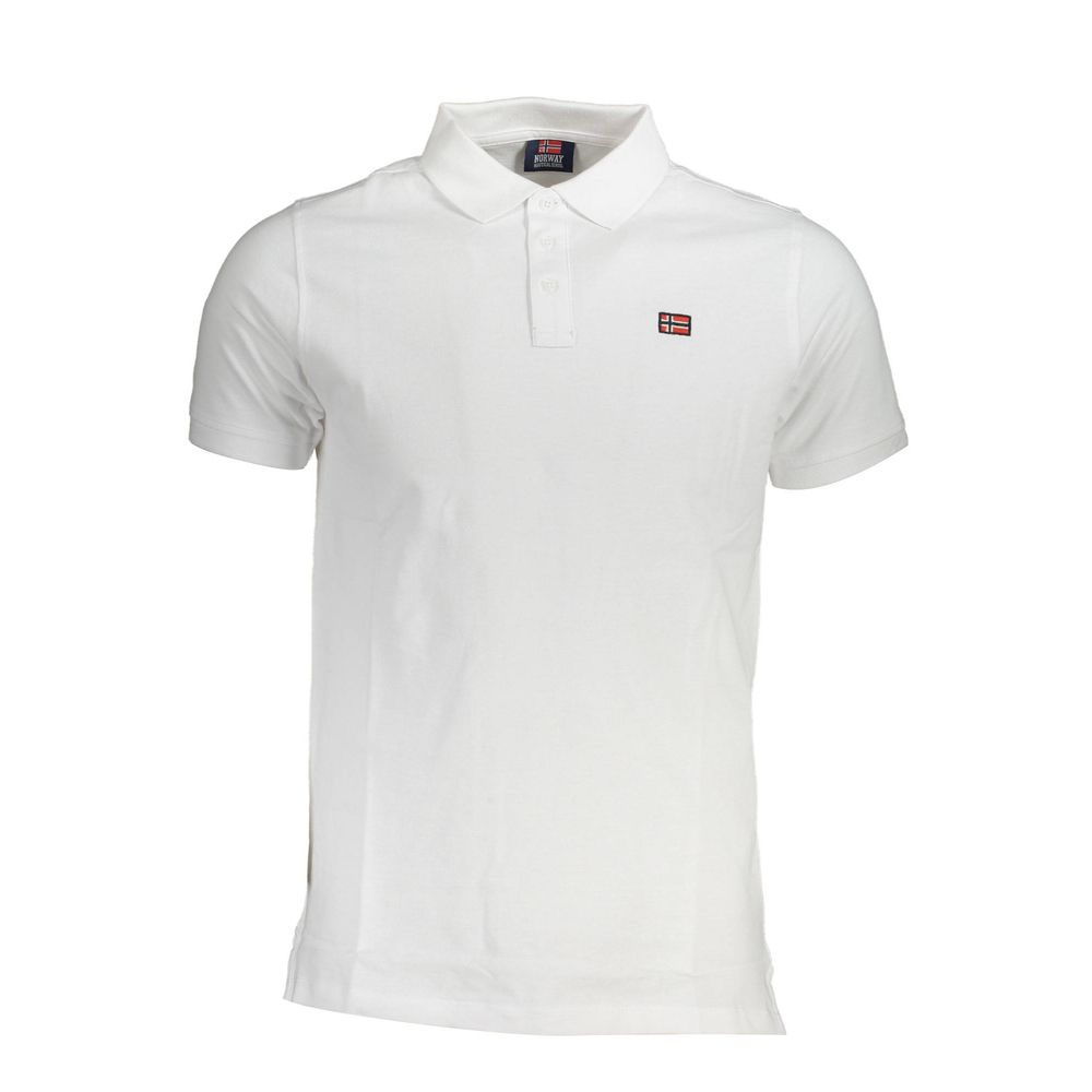 Tricou polo bărbătesc Norway 1963 din bumbac alb