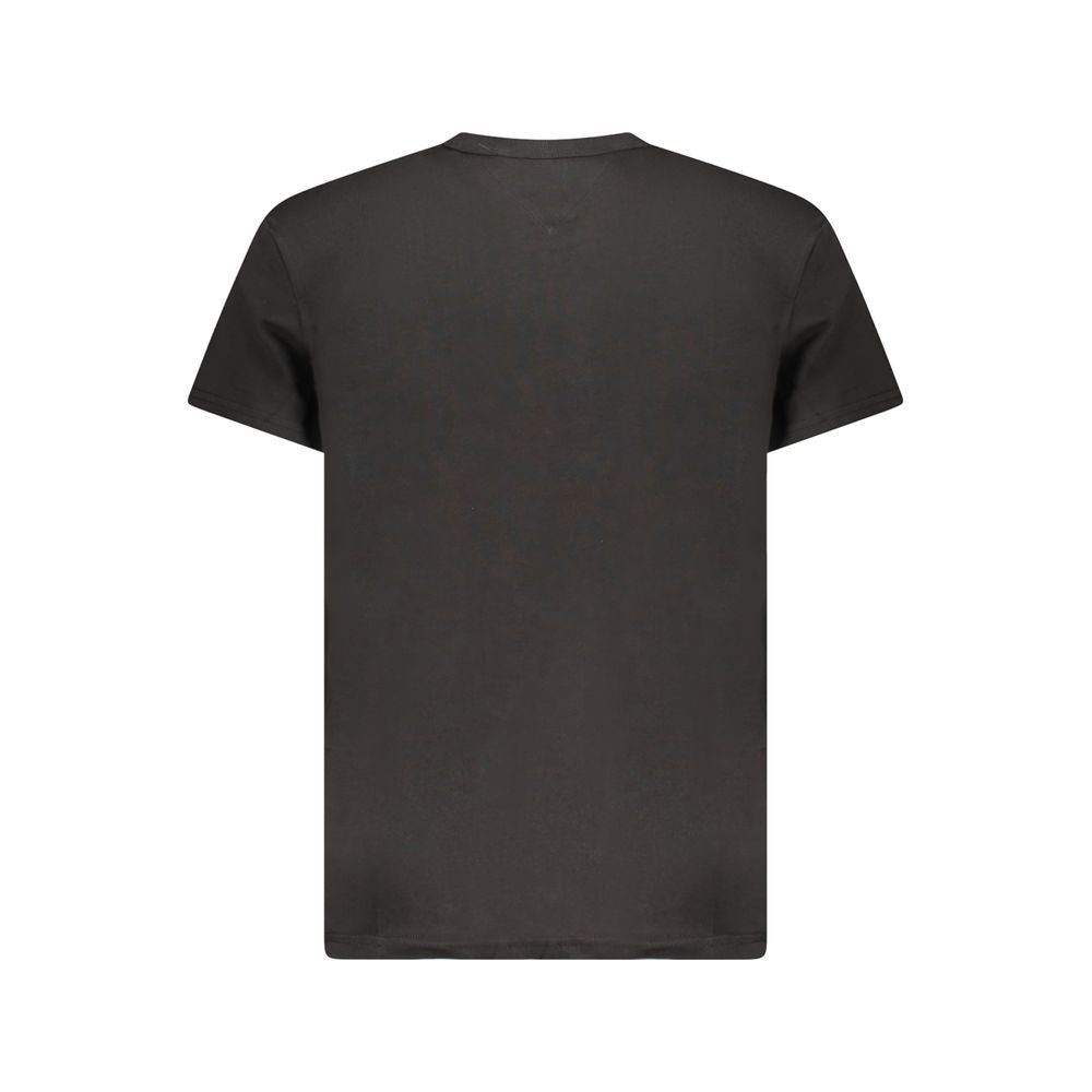 Tricou Tommy Hilfiger negru din bumbac pentru bărbați