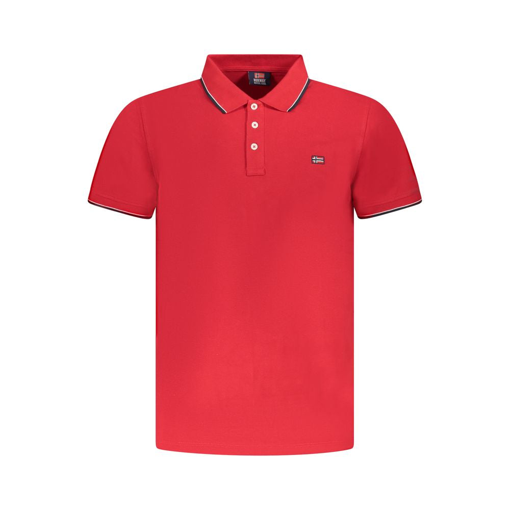 Tricou polo roșu din bumbac Norvegia 1963
