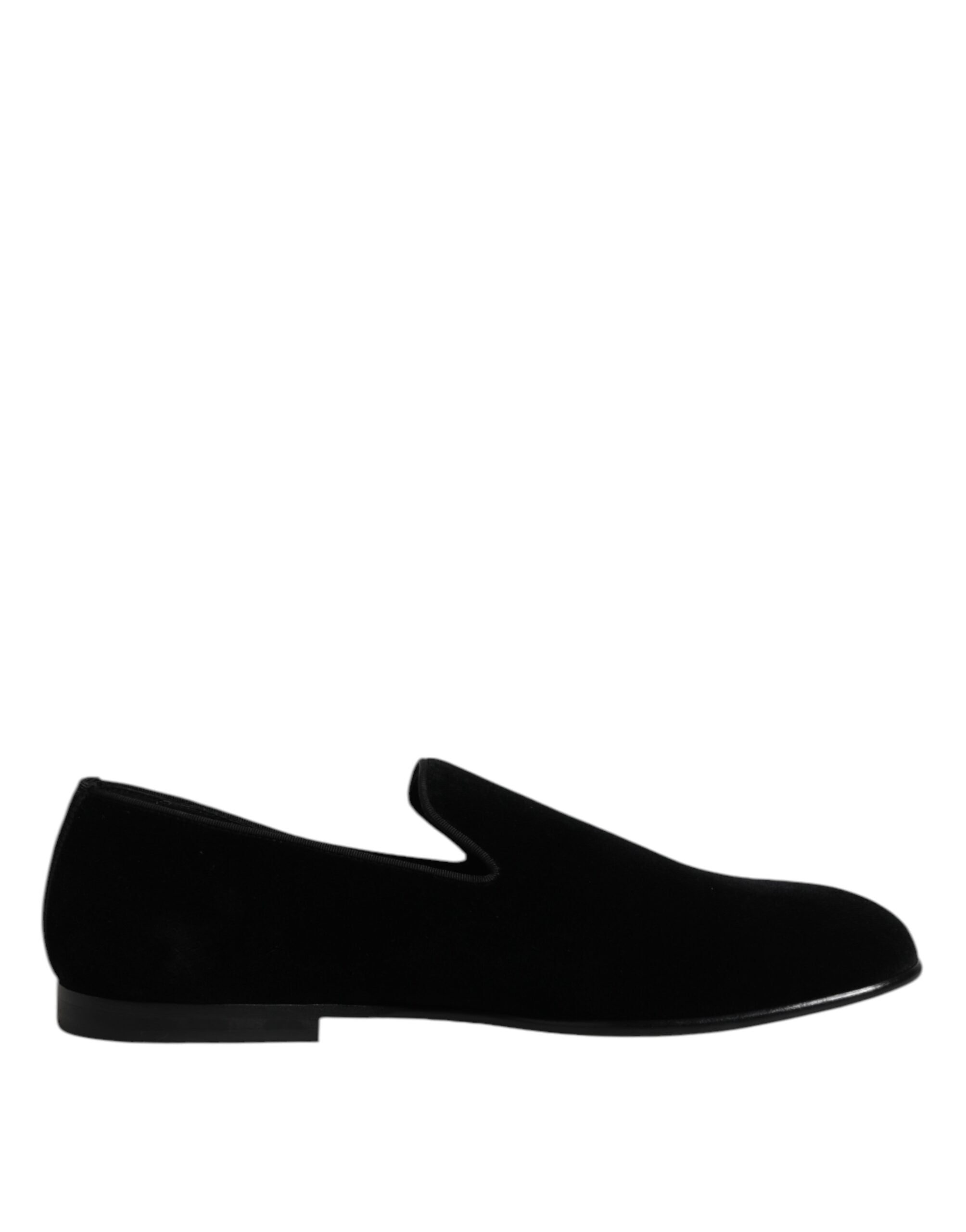 Dolce &amp; Gabbana – Slipper aus schwarzem Samt, formelle Schuhe