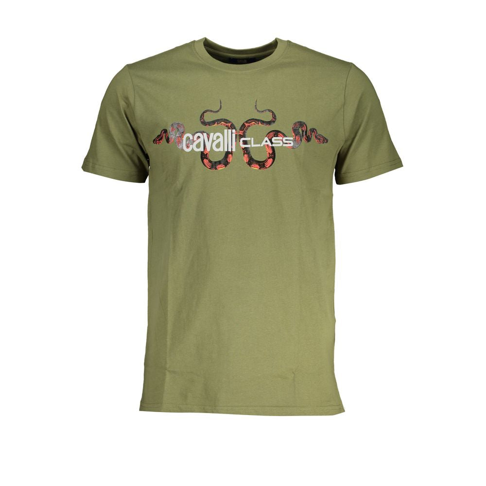 Tricou Cavalli Class verde din bumbac