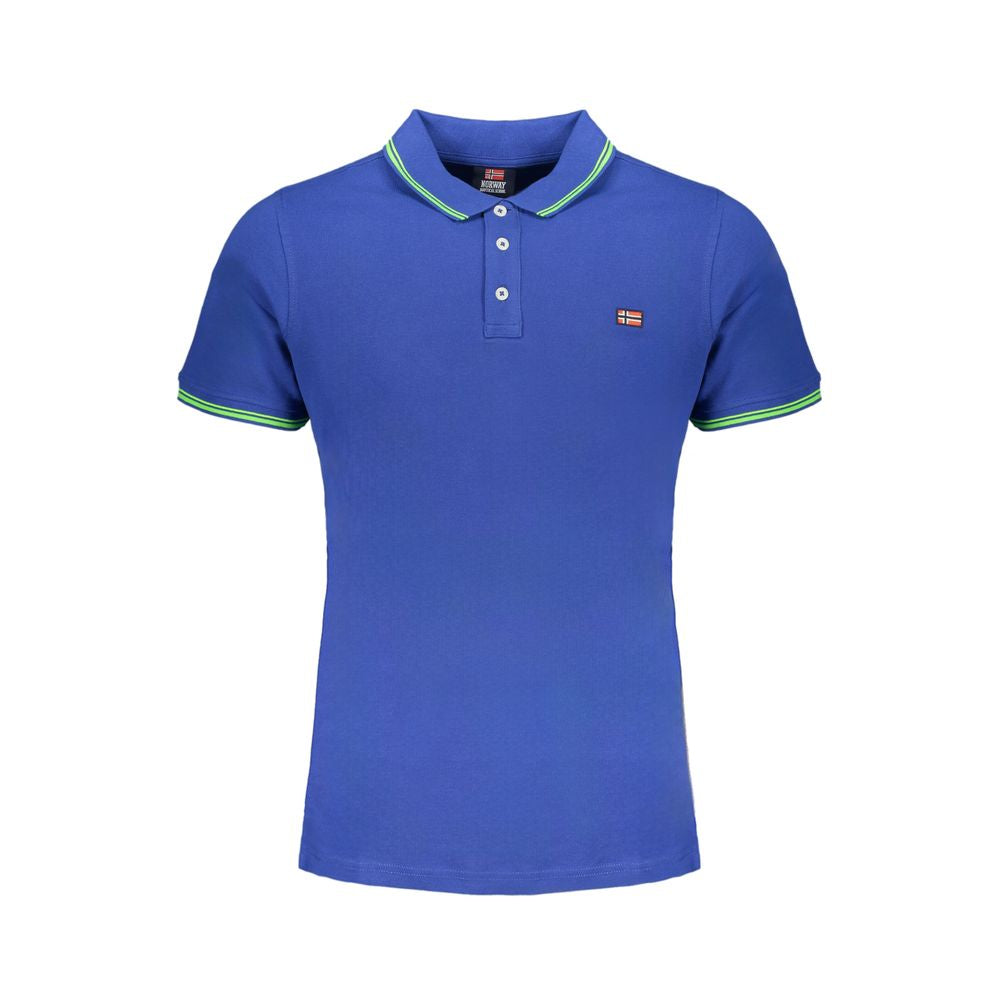 Blaues Poloshirt aus Baumwolle von Norwegen 1963