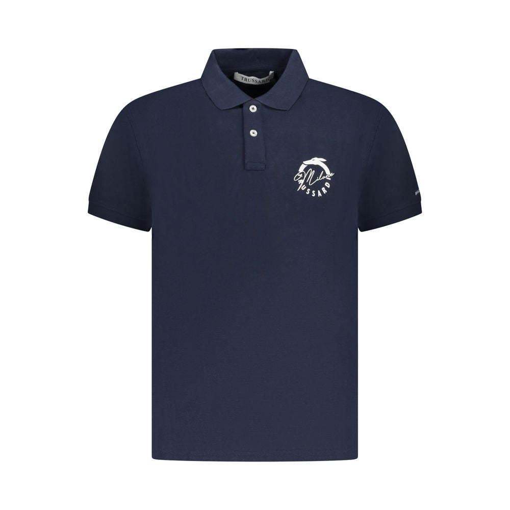 Trussardi Herren-Poloshirt aus blauer Baumwolle