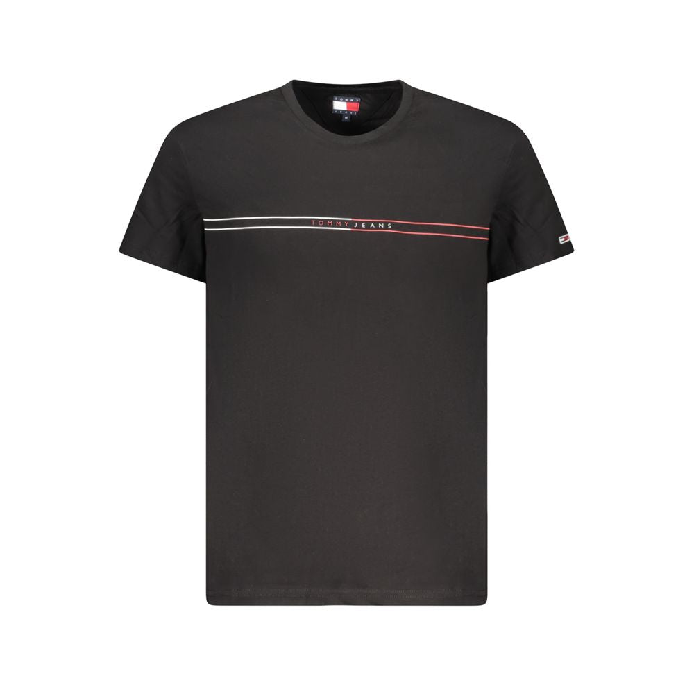 Tricou Tommy Hilfiger negru din bumbac pentru bărbați