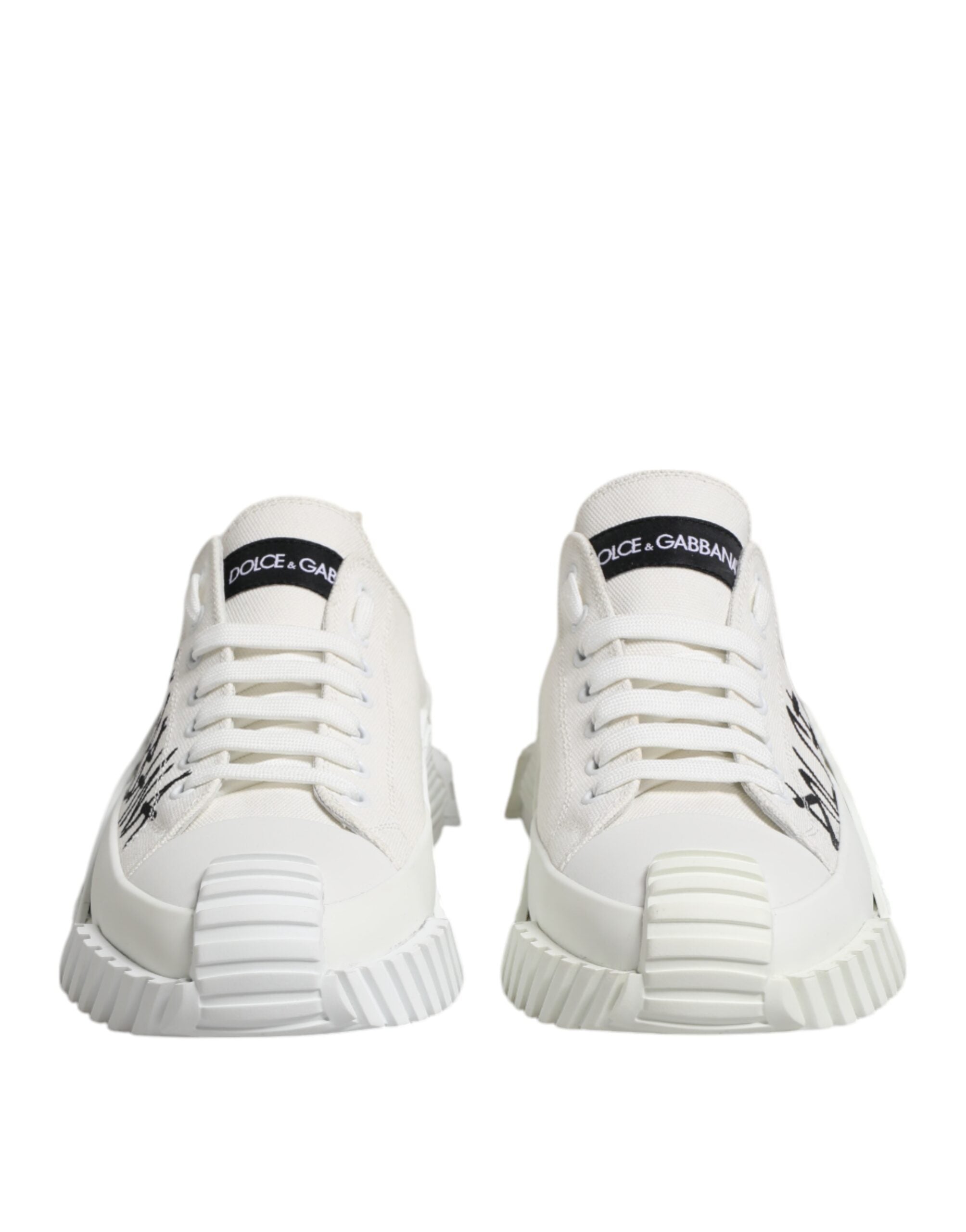 Dolce &amp; Gabbana – Niedrige Sneakers mit Logo-Print in Weiß
