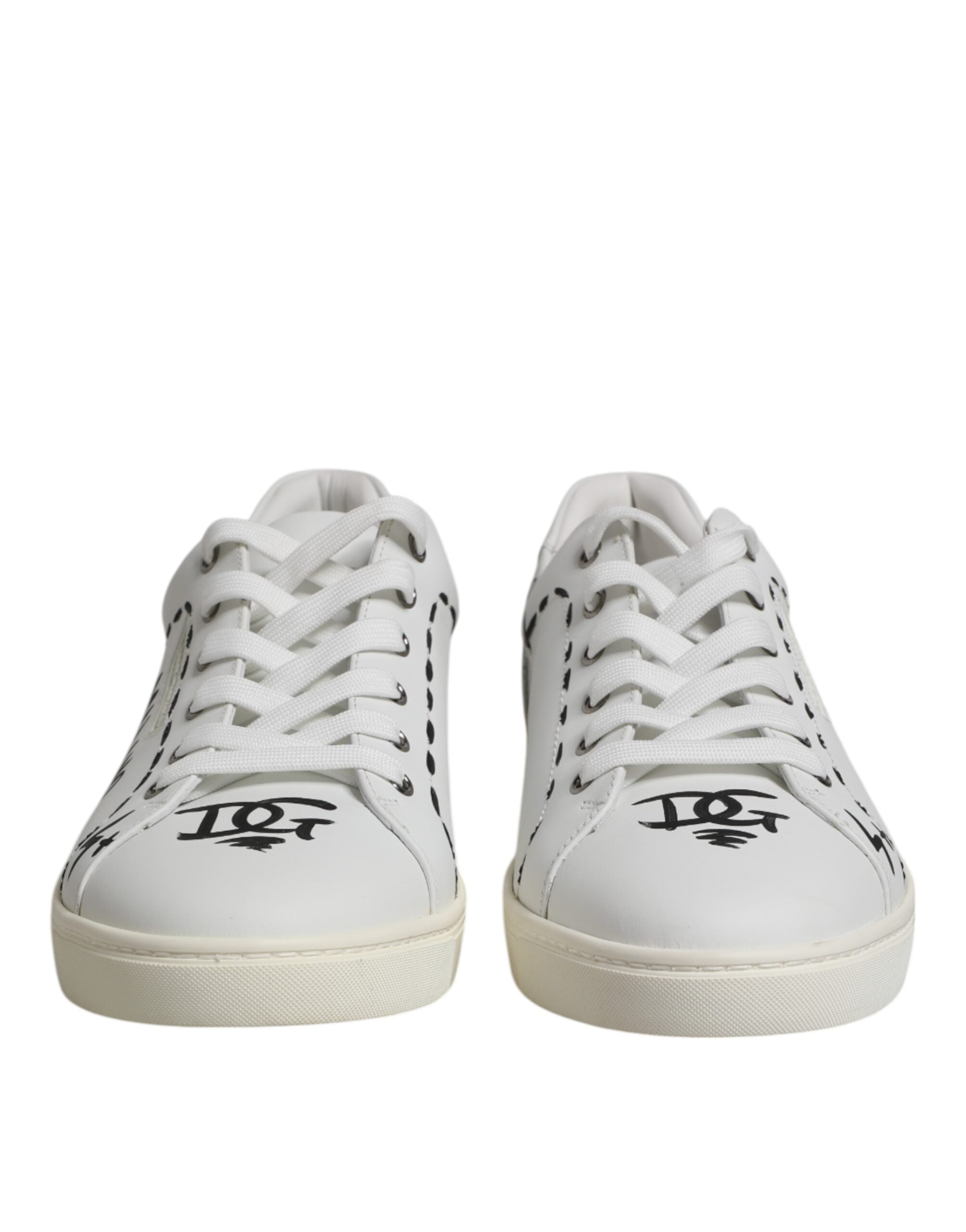 Dolce &amp; Gabbana Weiße London Kalbsleder Herren Sneakers Schuhe