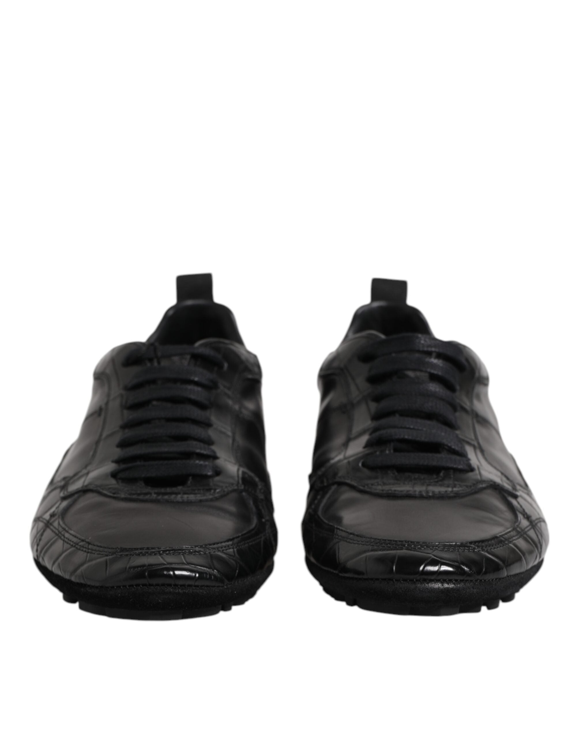 Dolce &amp; Gabbana – Niedrige Sneakers aus exotischem Leder in Schwarz