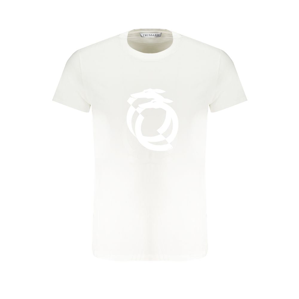 Weißes Baumwoll-T-Shirt von Trussardi