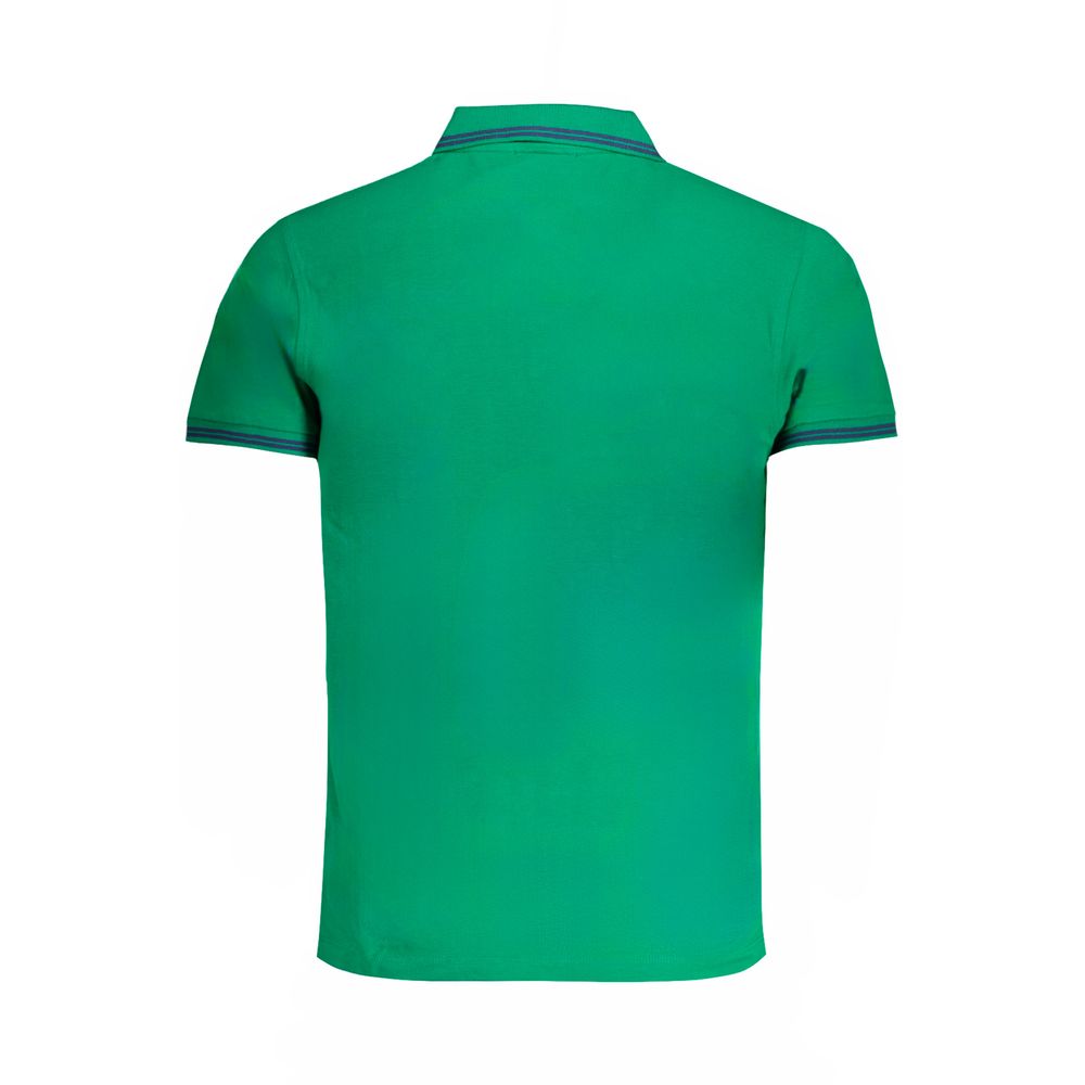 Tricou polo Cavalli Class verde din bumbac
