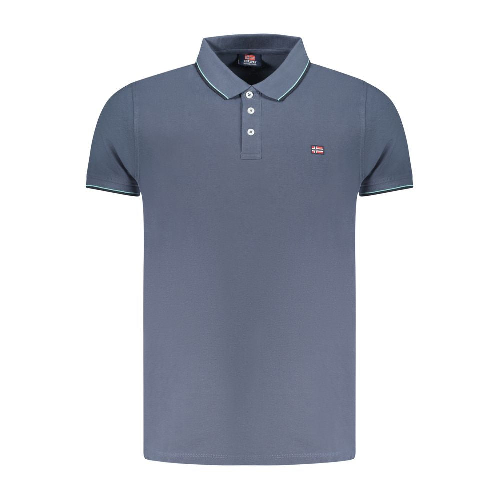 Blaues Poloshirt aus Baumwolle von Norwegen 1963