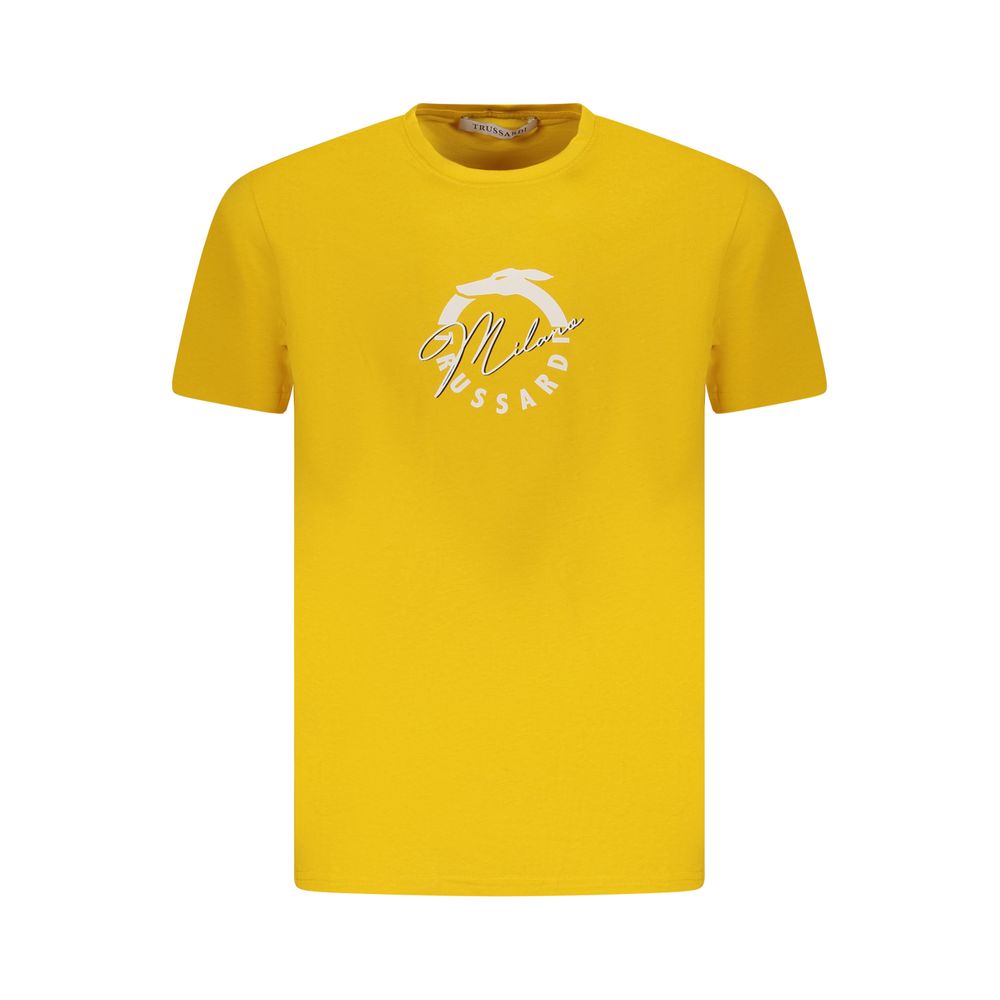Trussardi Gelbes Herren-T-Shirt aus Baumwolle