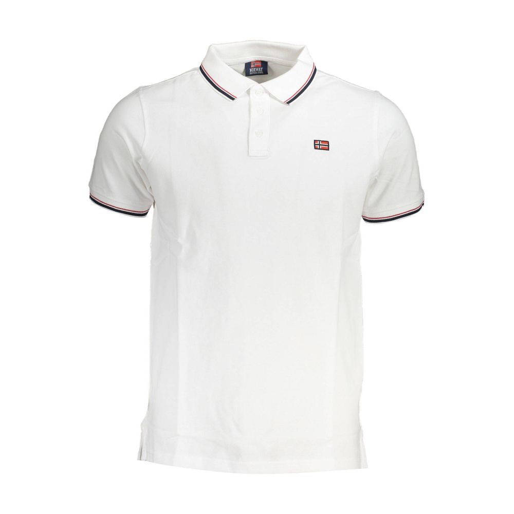 Tricou polo bărbătesc Norway 1963 din bumbac alb