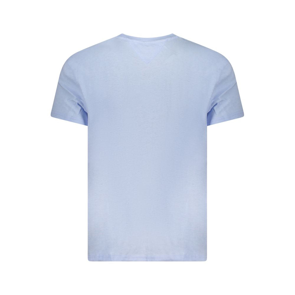 Tricou Tommy Hilfiger albastru din bumbac pentru bărbați