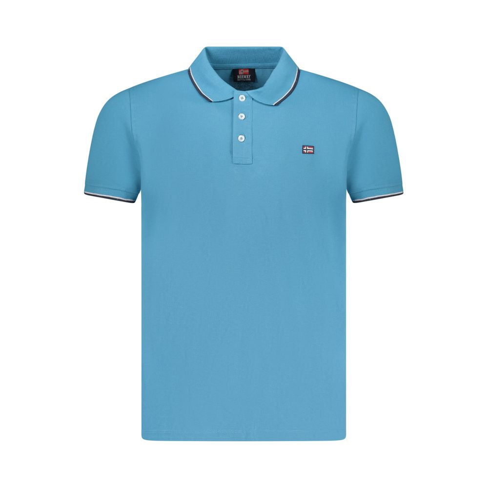 Tricou polo albastru din bumbac pentru bărbați, Norway 1963