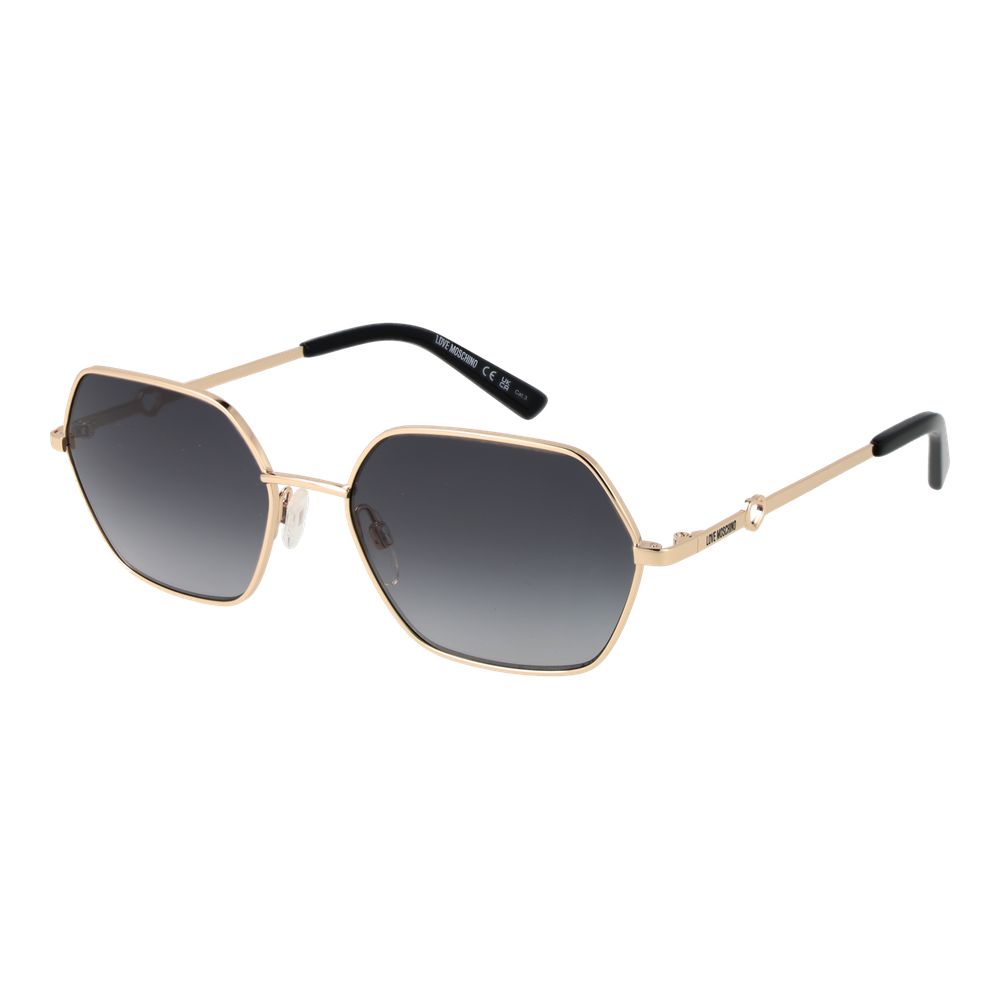 Ochelari de soare Love Moschino aurii pentru femei