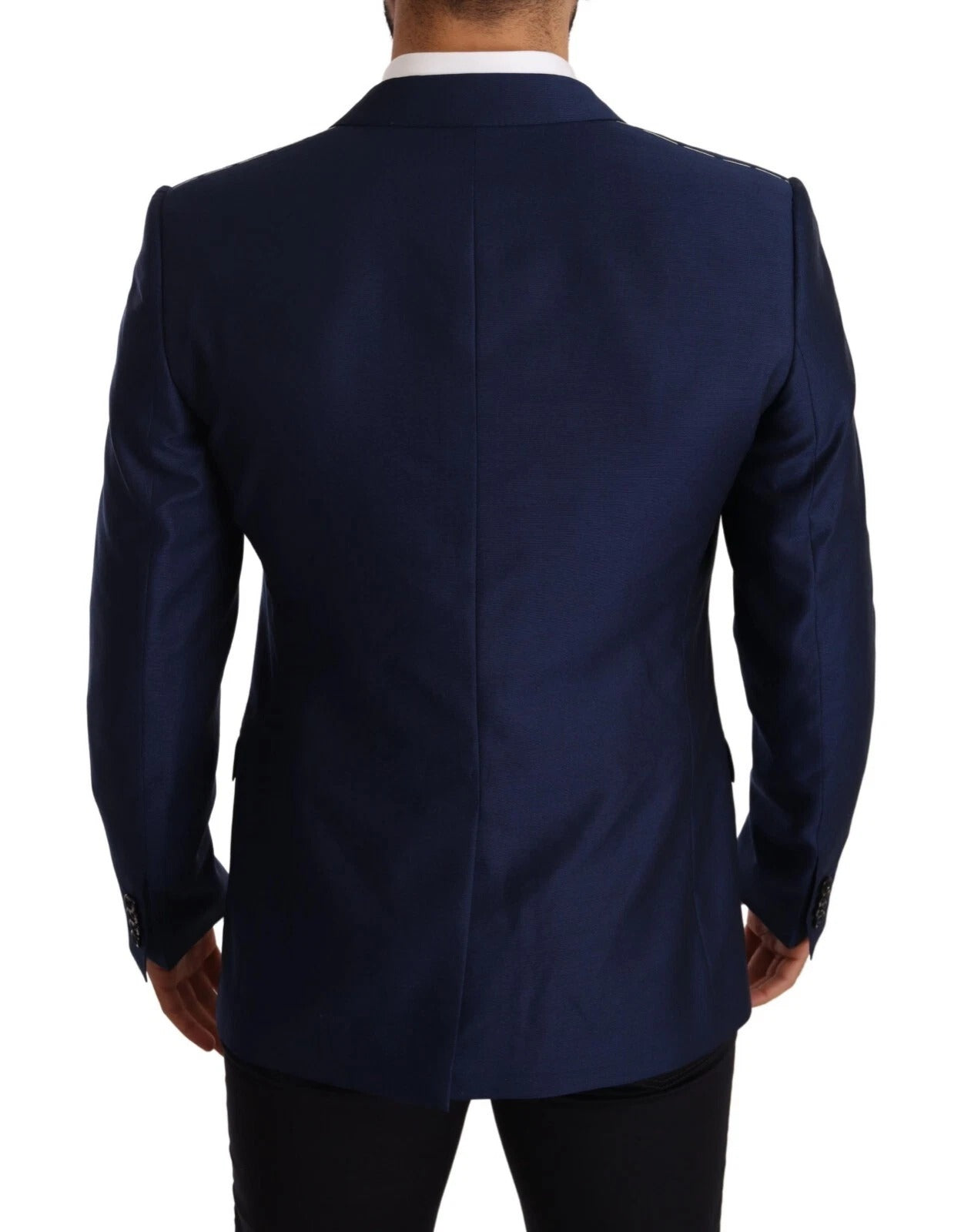 Dolce &amp; Gabbana – MARTINI – Slim Fit-Mantelblazer aus Wolle, blau