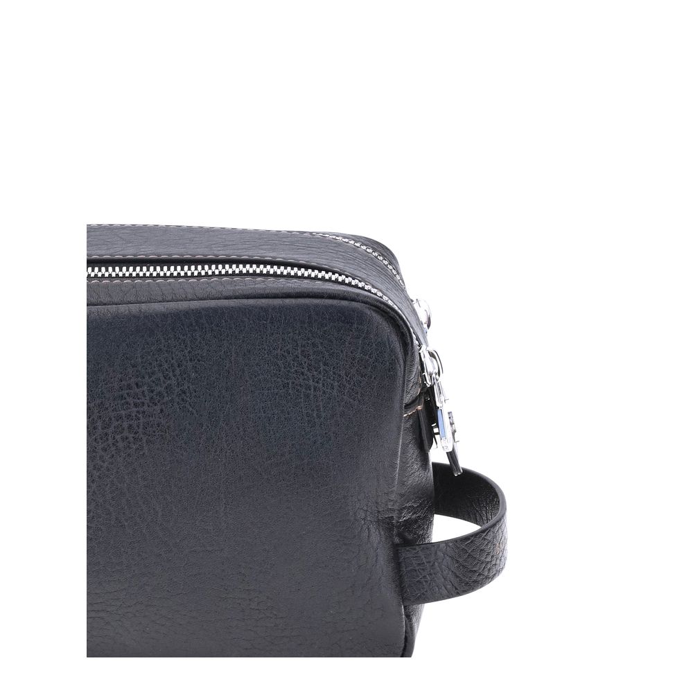 Brunello Cucinelli Kosmetiktasche aus genarbtem Leder