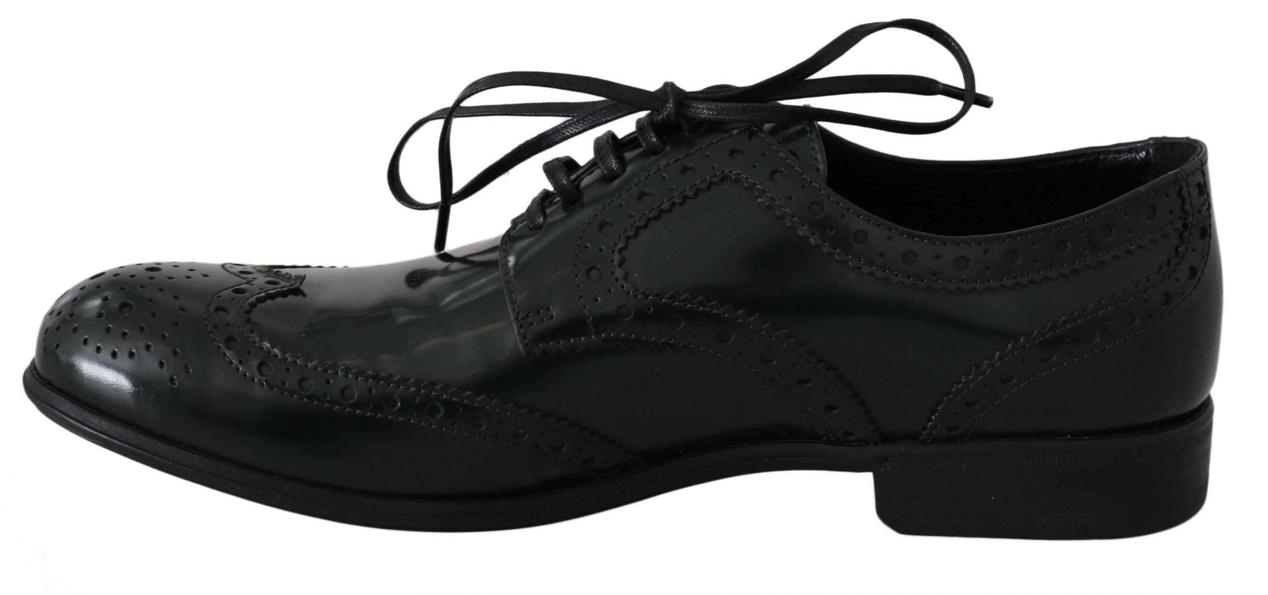 Dolce &amp; Gabbana – Elegante grüne Brogues, Oxford-Schuhe mit Flügelkappe