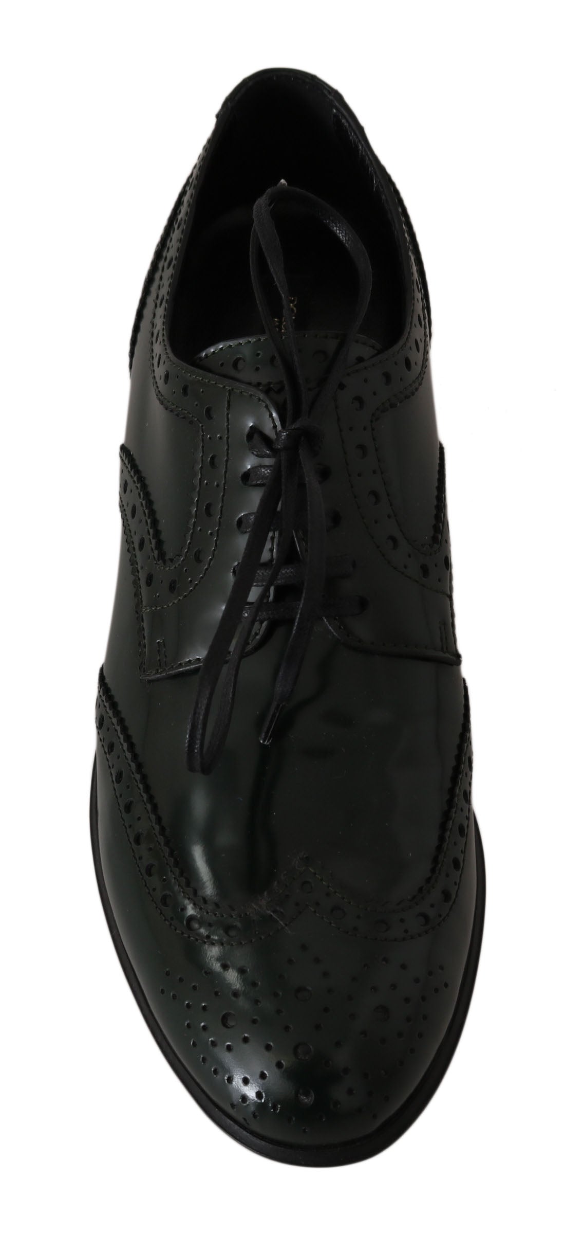 Dolce &amp; Gabbana – Elegante grüne Brogues, Oxford-Schuhe mit Flügelkappe