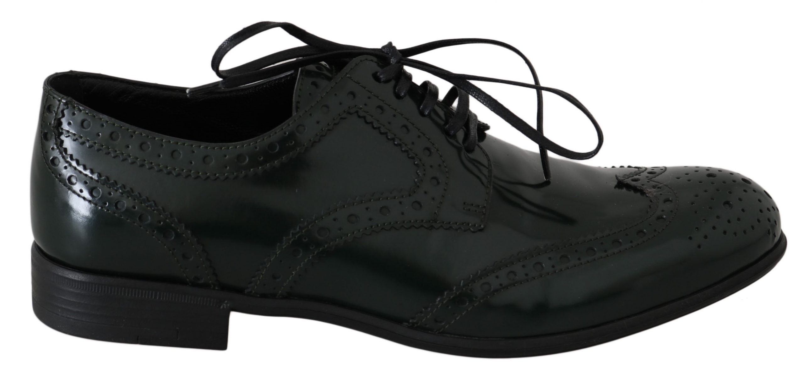 Dolce &amp; Gabbana – Elegante grüne Brogues, Oxford-Schuhe mit Flügelkappe