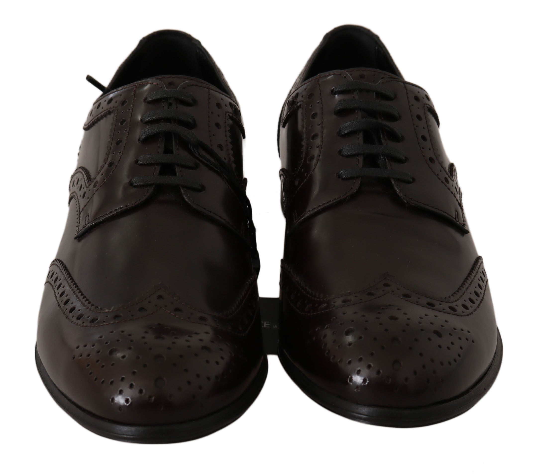 Dolce &amp; Gabbana Elegante Oxford-Ballerinas aus braunem Leder