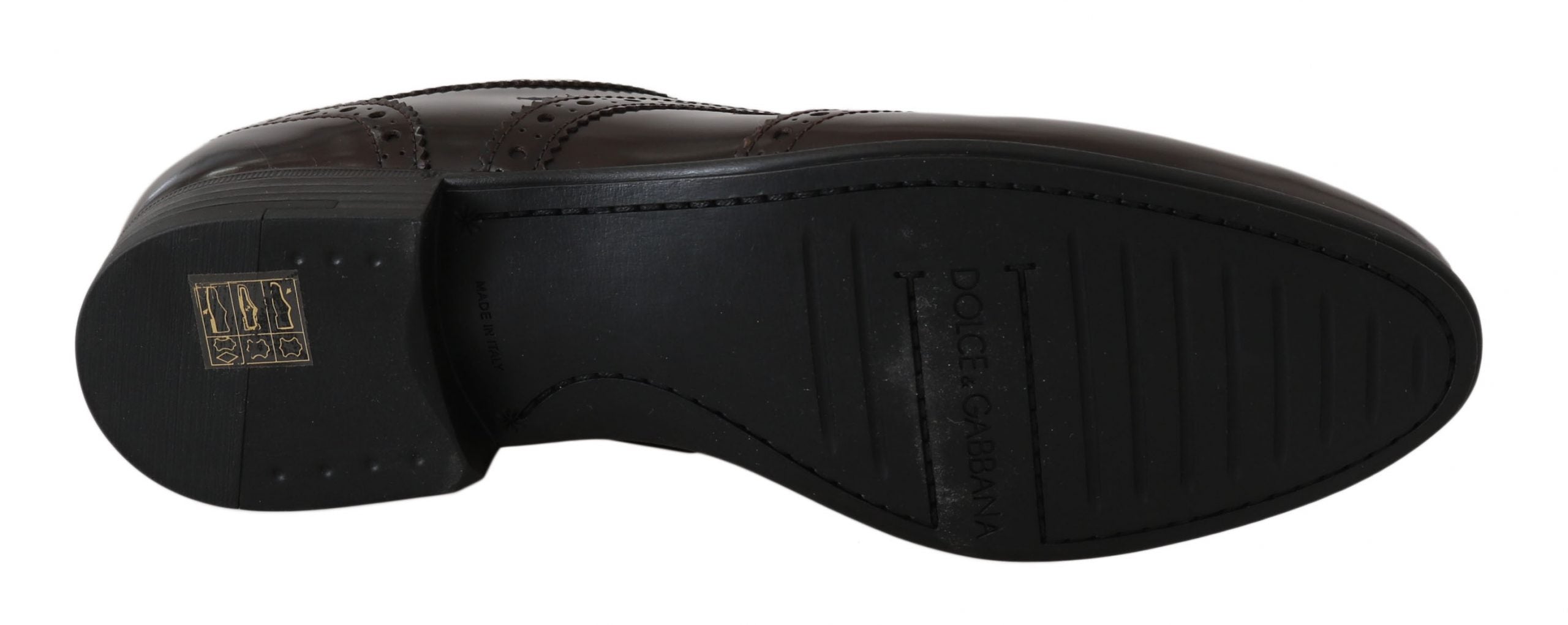 Dolce &amp; Gabbana Elegante Oxford-Ballerinas aus braunem Leder