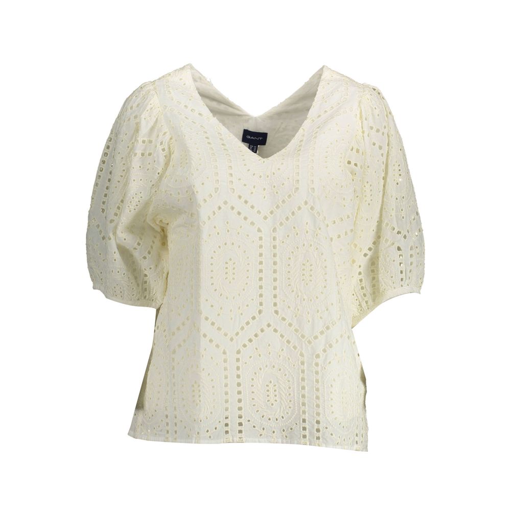 Gant Weißes Baumwoll-T-Shirt für Damen