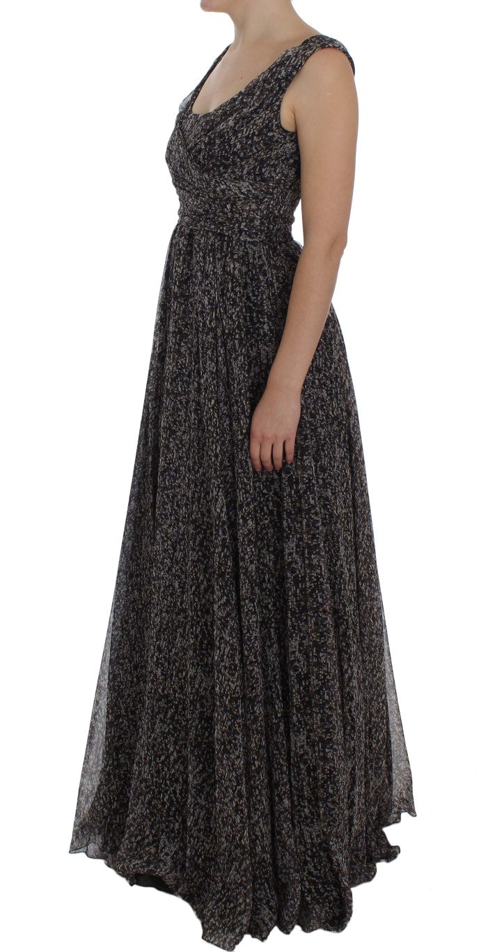 Dolce &amp; Gabbana Glamorous Paillettenbesetztes bodenlanges Seidenkleid