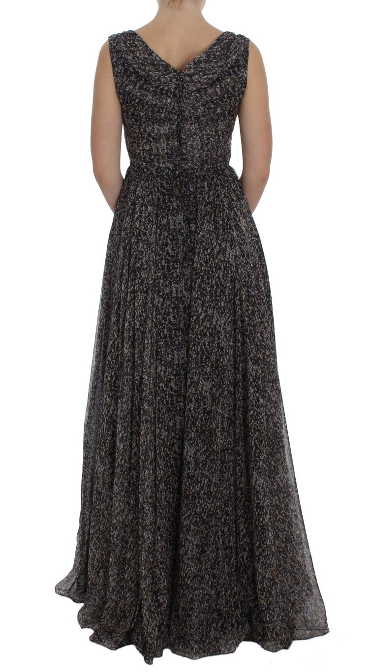 Rochie lungă Dolce &amp; Gabbana Glamorous din mătase cu paiete