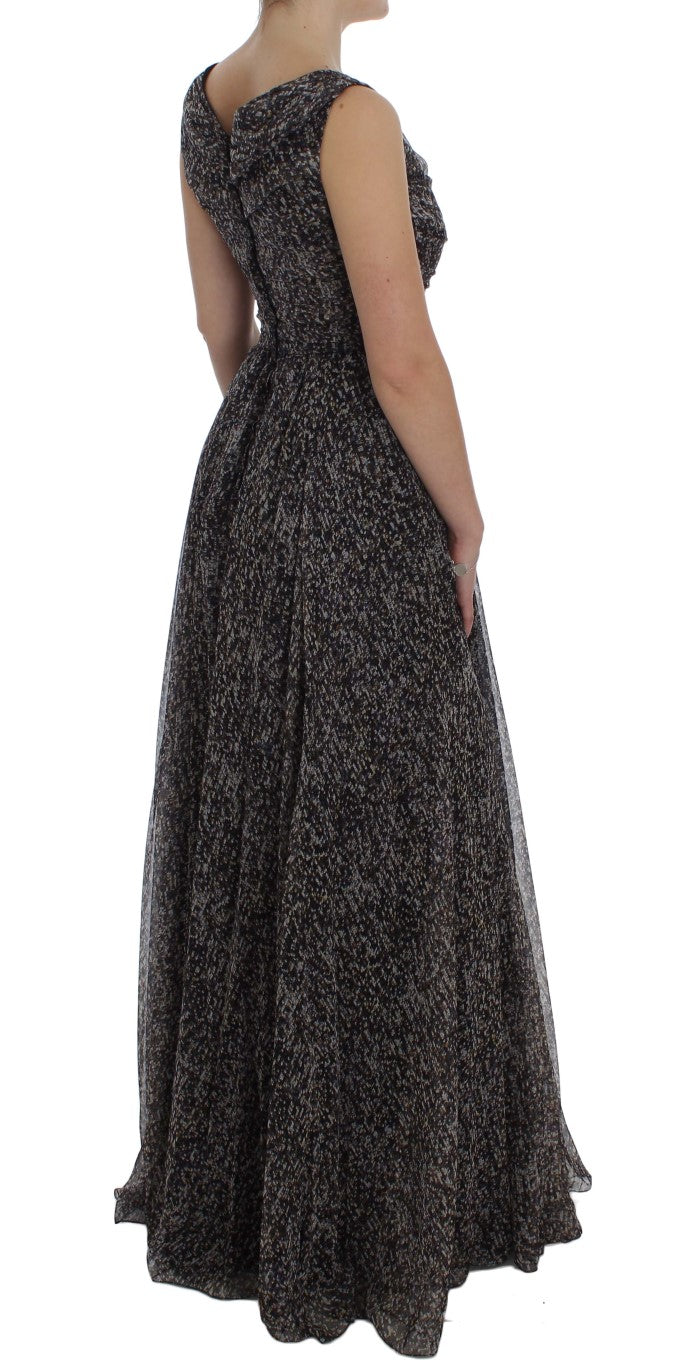 Rochie lungă Dolce &amp; Gabbana Glamorous din mătase cu paiete
