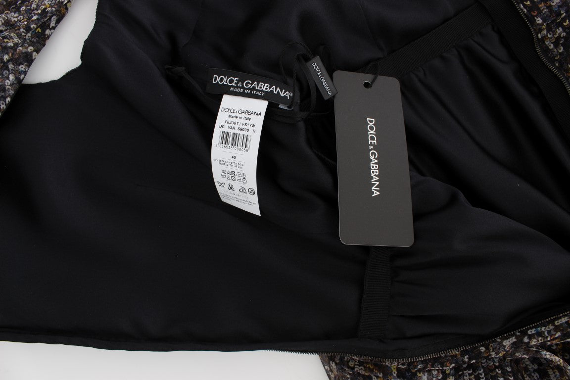 Rochie lungă Dolce &amp; Gabbana Glamorous din mătase cu paiete