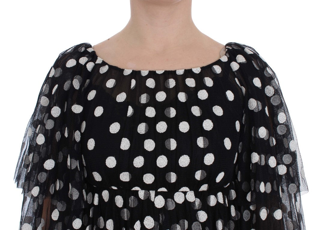 Rochie elegantă cu buline și volane Dolce &amp; Gabbana