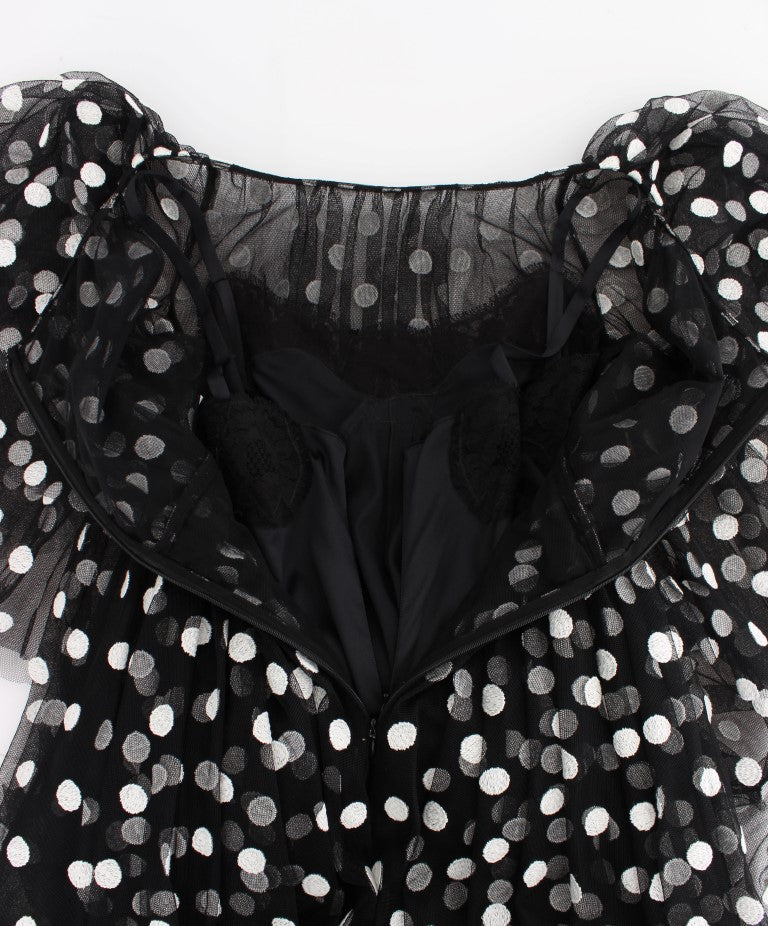 Rochie elegantă cu buline și volane Dolce &amp; Gabbana