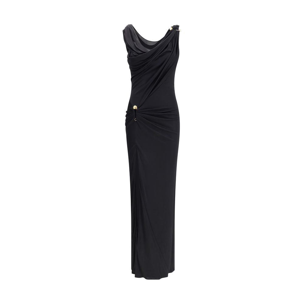 Versace – Langes drapiertes Jerseykleid