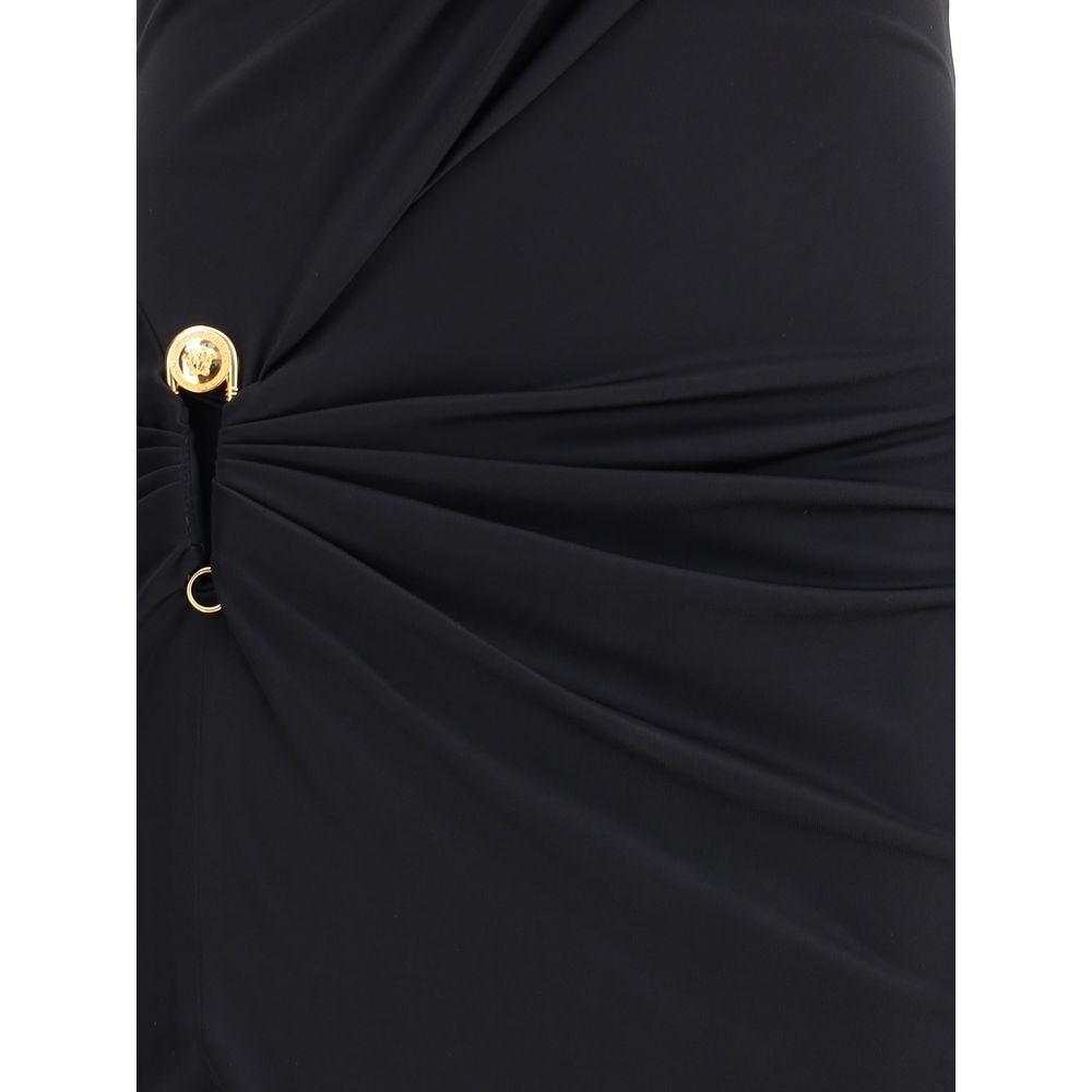 Versace – Langes drapiertes Jerseykleid